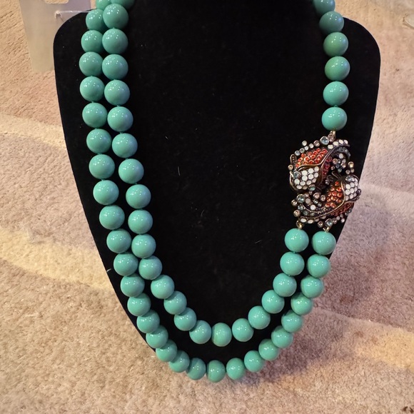 Heidi Daus turquoise Blue and crystal Necklace - Picture 4 of 4